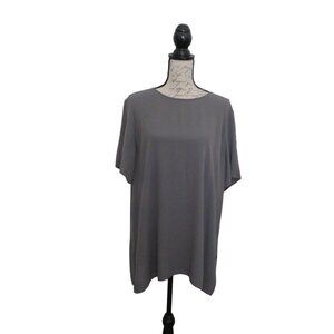 Eileen Fisher Gray Shell, Size Large, Boxy, Loose Fit - GUC